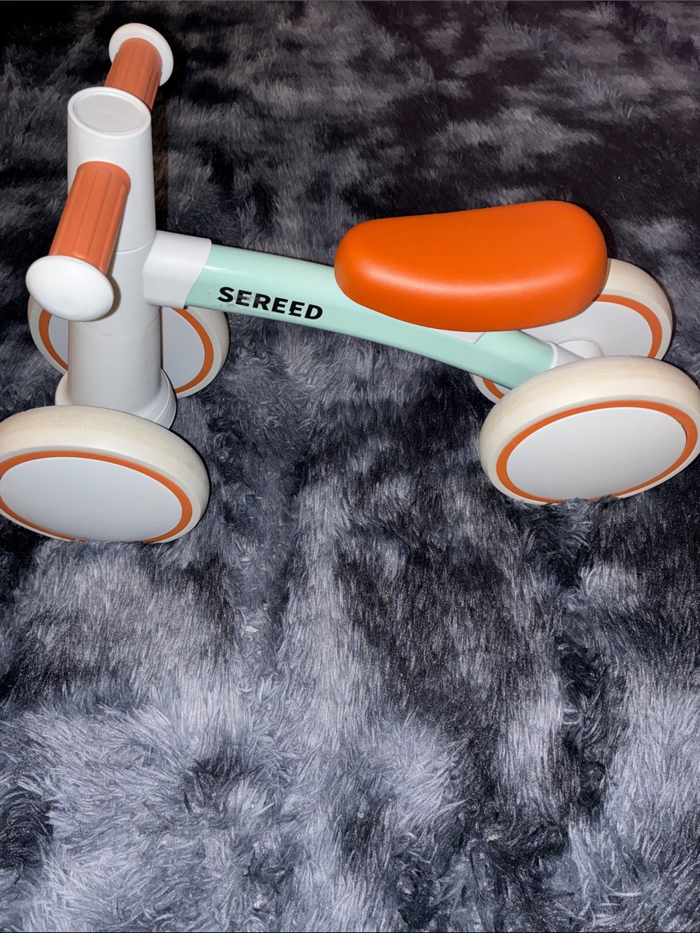 Sereed Toddler Balance Bike in Green and Tan Clean